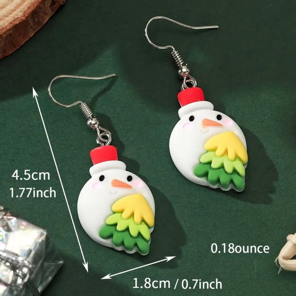 3/$12~Resin Snowman Earrings - Picture 3 of 3